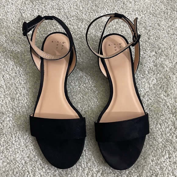 Black Ankle Strap Sandals - Picture 3 of 8